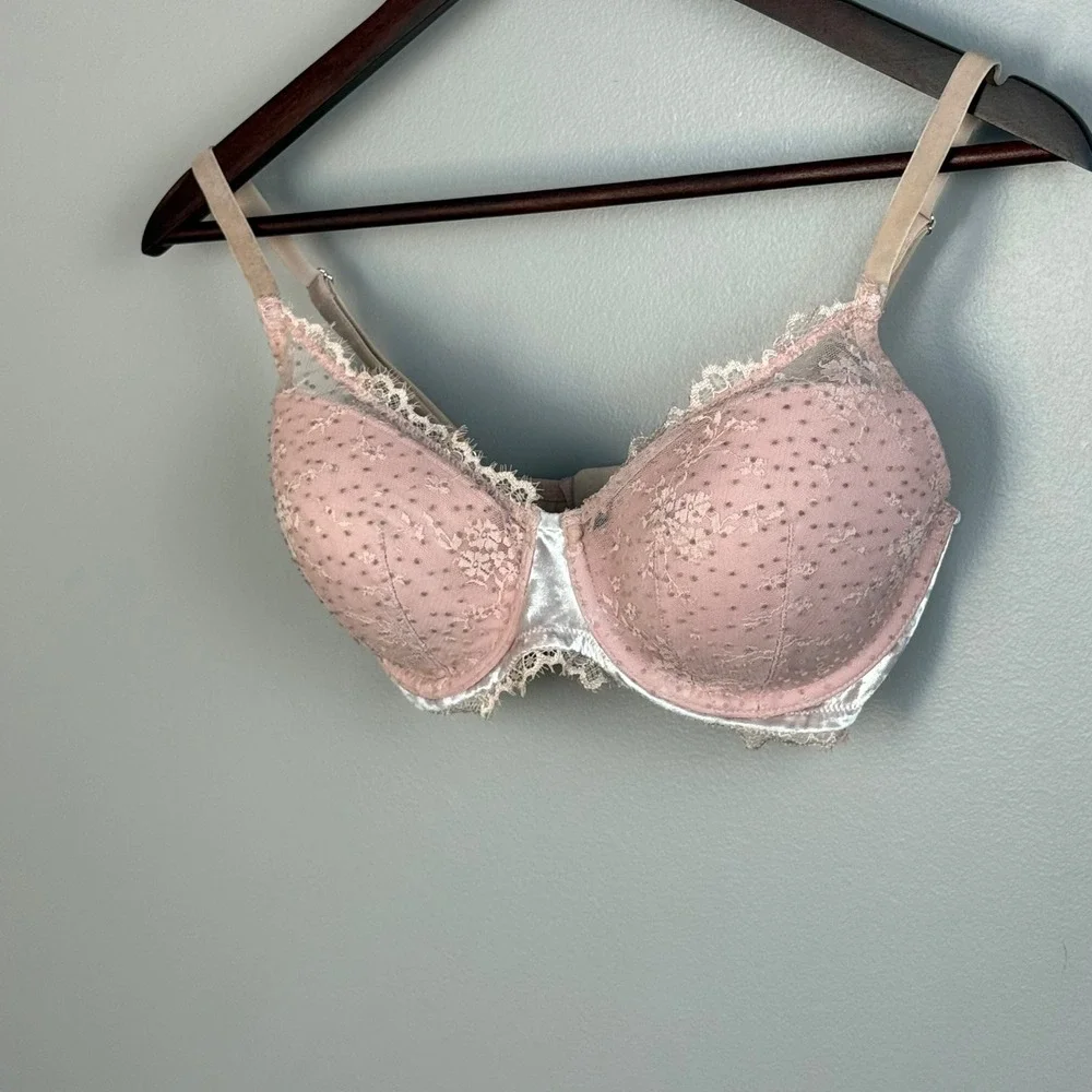 Victoria's Secret‎ Dream Angels 32DD Pink Lace Lined Demi Underwire Bra